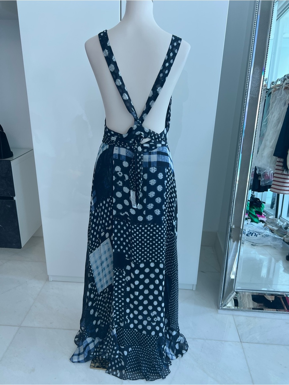 Diane Von Furstenberg DVF Chiffon Apron Maxi Dress Size 6 Resort 2016 - Picture 2 of 4
